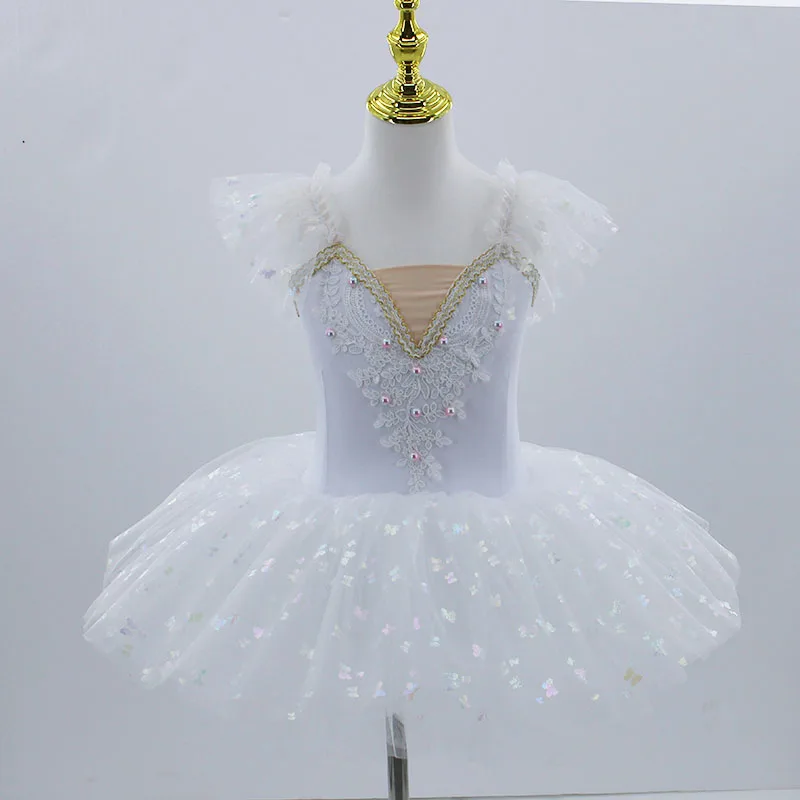 Tutú de Ballet profesional para niñas, vestido de fiesta de bailarina con plataforma blanca, disfraz de baile para adultos y niños, novedad