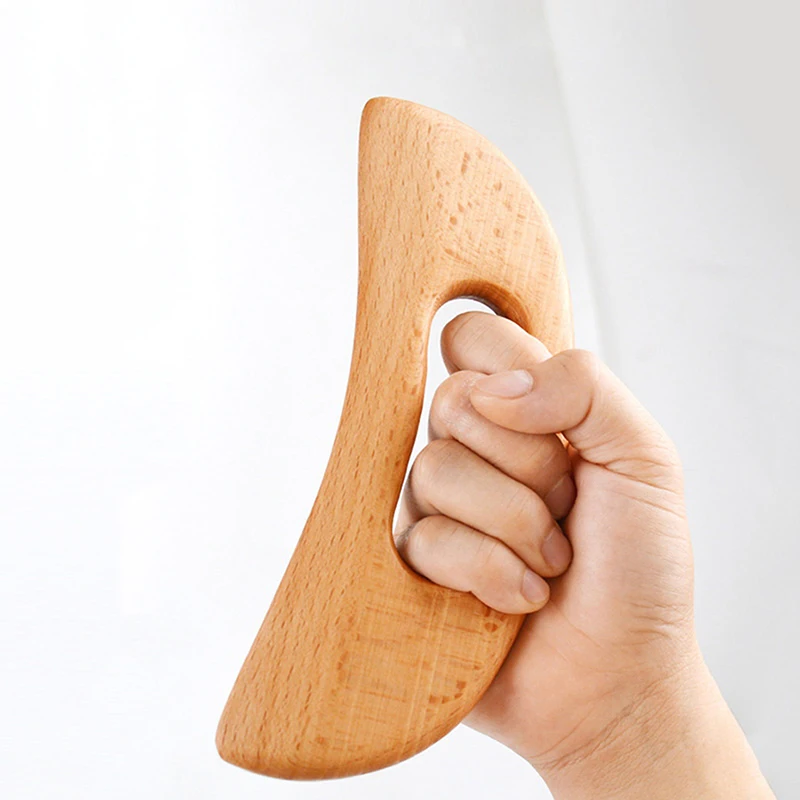 Wooden Moon Shape Face & Body Massage Tool, Beech Wood Gua Sha, Body Massaging Tools, Home Promotes Healthier Body Circulation