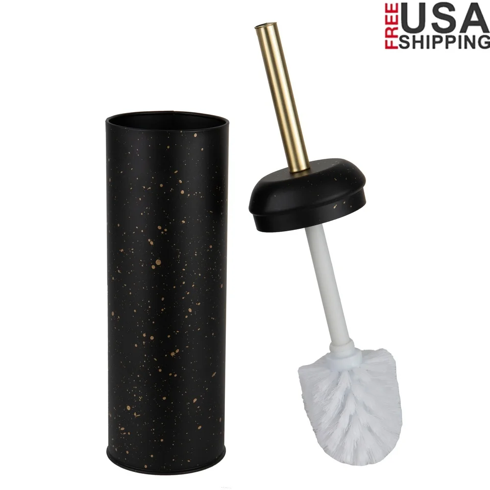 

Набор декоративных крапчатых держателей для туалетной щетки, гигиеническая щетка из щетины, устойчивая к ржавчине, вентилируемый дизайн, чистка ванной комнаты
