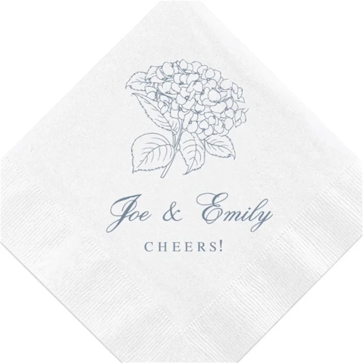 Summer Wedding Napkins | Rehearsal Dinner | Engagement Party | Custom Bar Napkins | Custom Wedding Napkins | Hydrangea Wedding N