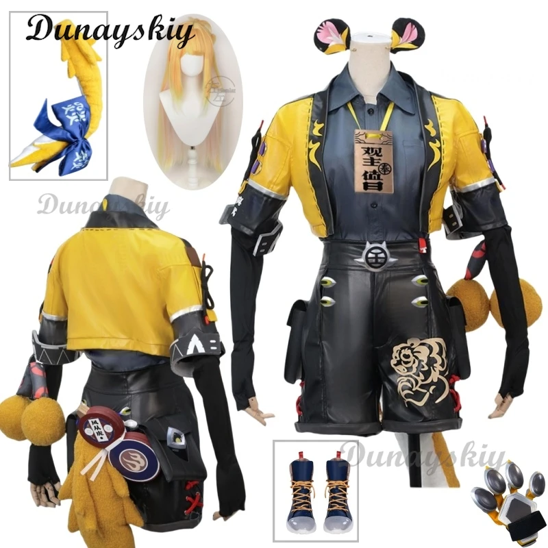 

Ju Fufu Cosplay Costume Wig ZZZ Uniform Wig Zenless Zone Zero Tiger Game Clothes Women Cute Suit Outfit Halloween Party Clothes