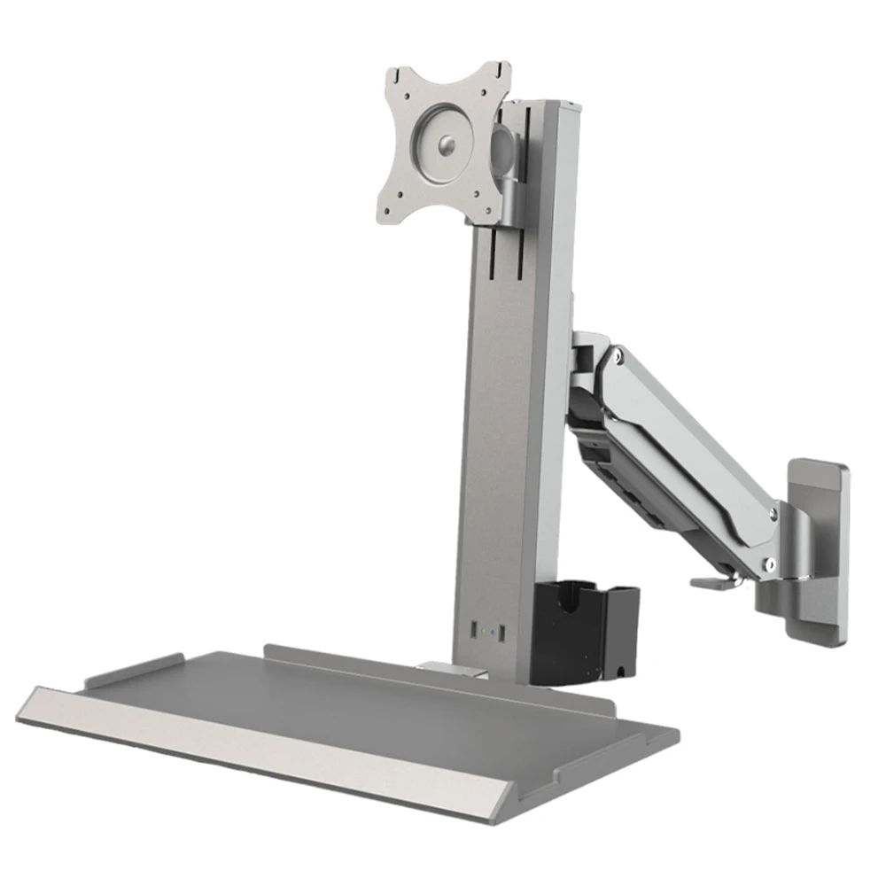 T8-GA01KB-450-silver Wall-Mounted Workbench New Integrated Folding with LCD Mounted Mouse and Keyboard