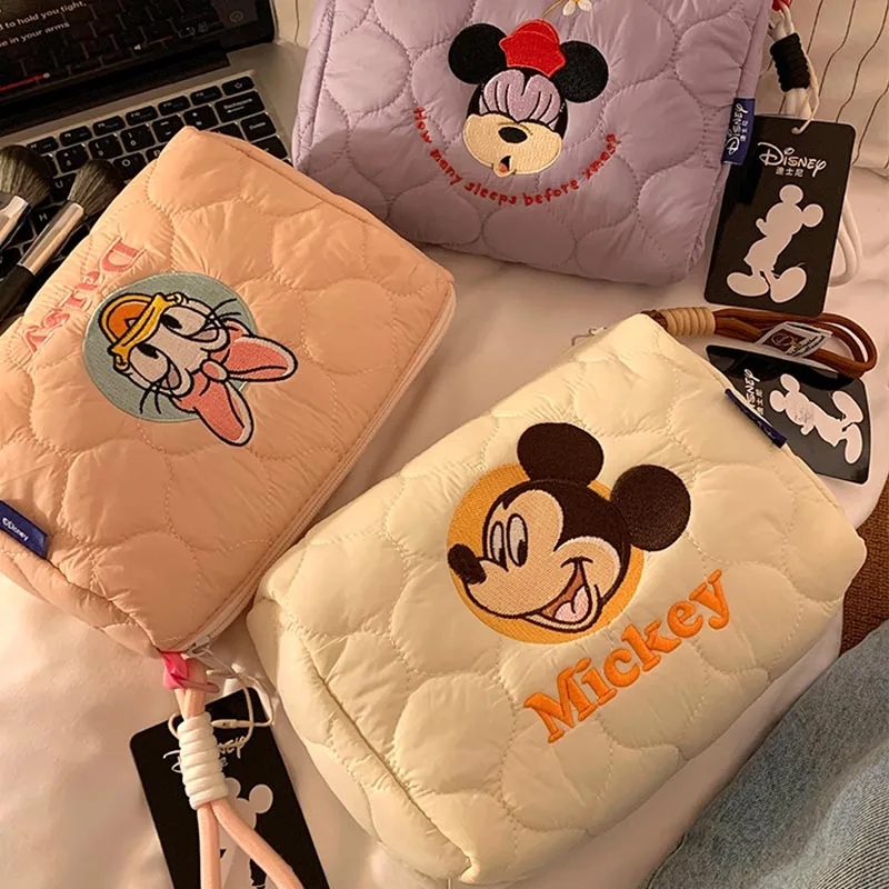 Borsa per il trucco di Topolino Organizzatore da toilette portatile di grande capacità per le donne Custodia per cosmetici Minnie Custodia da viaggio Borsa per il lavaggio