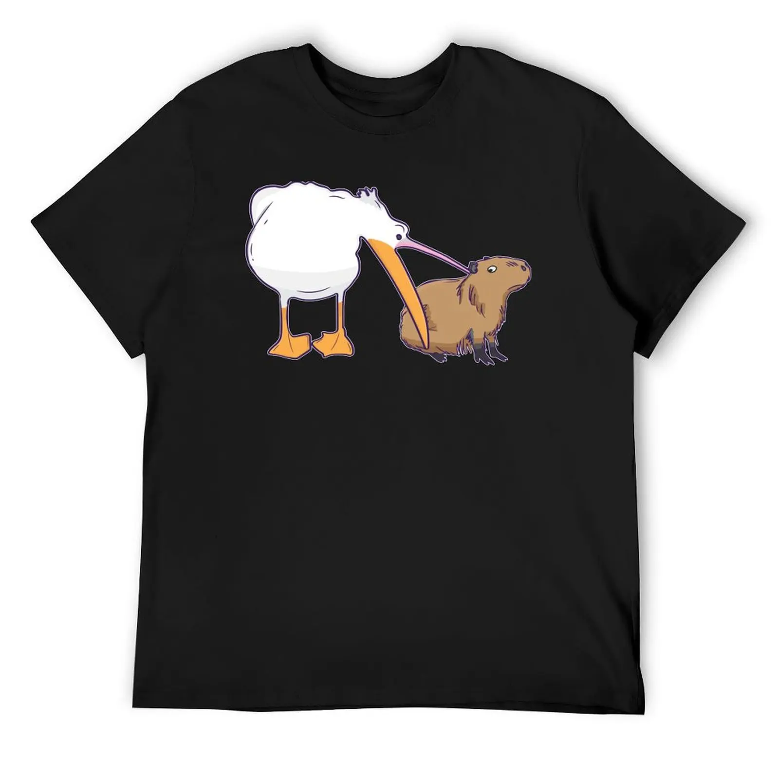 

Pelican Tries to Eat Capybara Funny Cute Meme T-Shirt cute clothes oversized graphic tee luxury clothes men