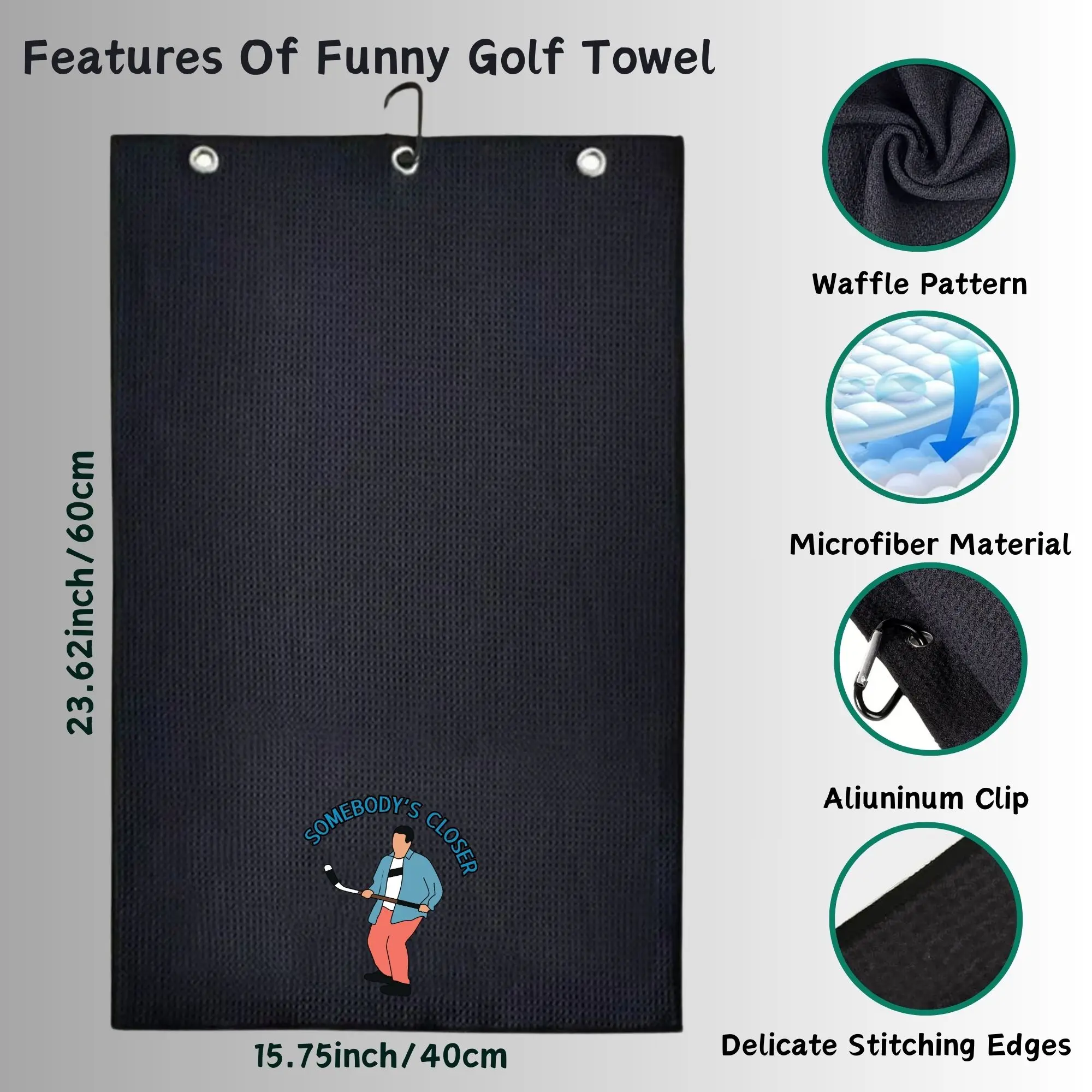 Happy Gilmore Funny GolfTowel Large Clean Golf ClubBall Premium Strength UltraAbsorbent Gear Happy Men GilmoreDesign  golf towel