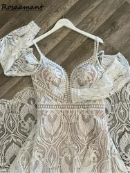 Bohemian Lace A-Line Wedding Dresses Vestido Civil Bridal Gowns suknie ślubne dla puszystych Custom Made