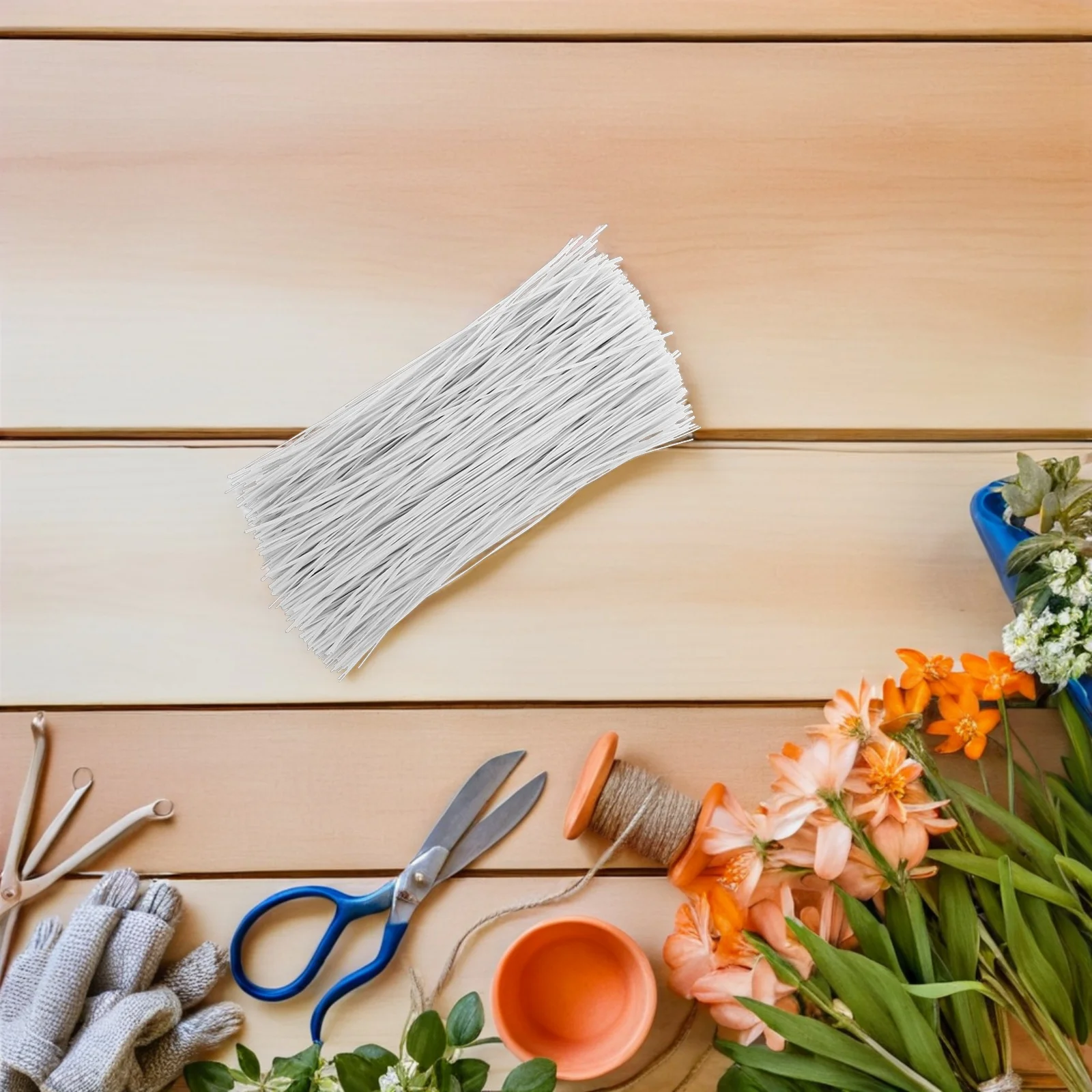 

1000 Pcs Glue Wire Strap Garden Plant Support Ties Household Appliances Bag Twine Binding White Adjustable Cord Organizer