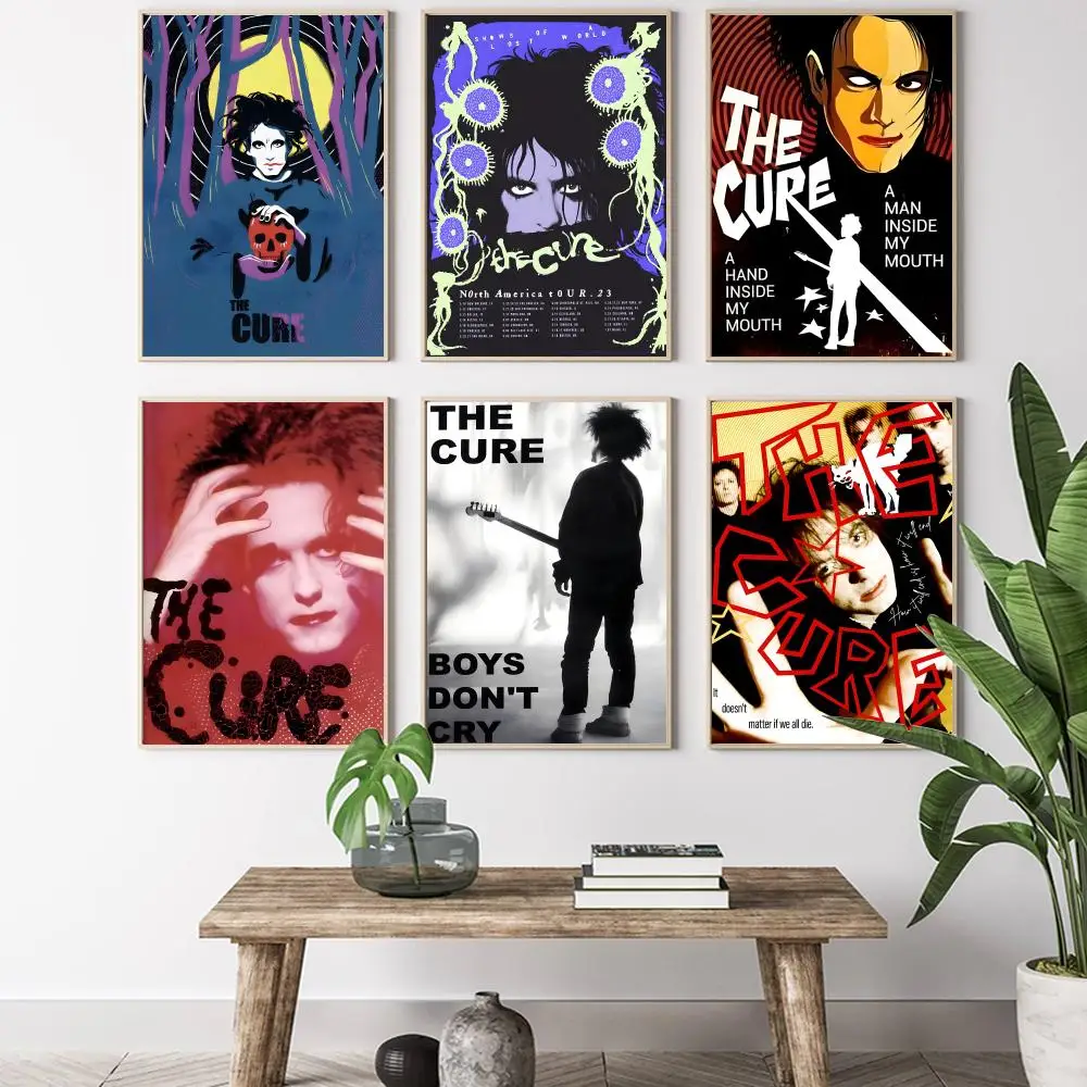1PC Rock Band THE C-CURE Music Painting Calligraphy HD Canvas Poster living room bedroom bar aesthetic decoration