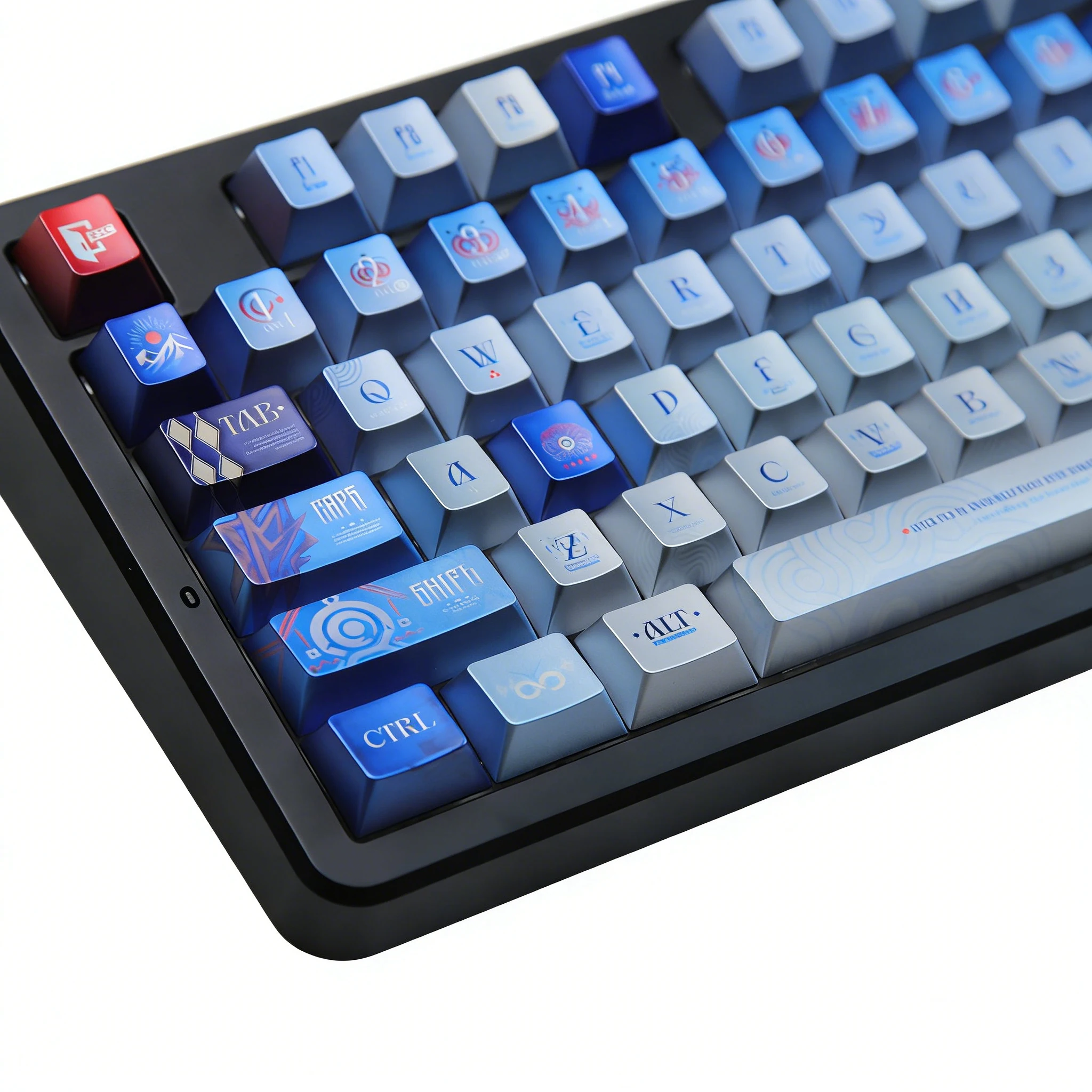 Nieuwe PBT-toetsen 120 toetsen, Cherry-profiel hoogglans anime dye-sublimatie oliebestendige gaming-toetsen