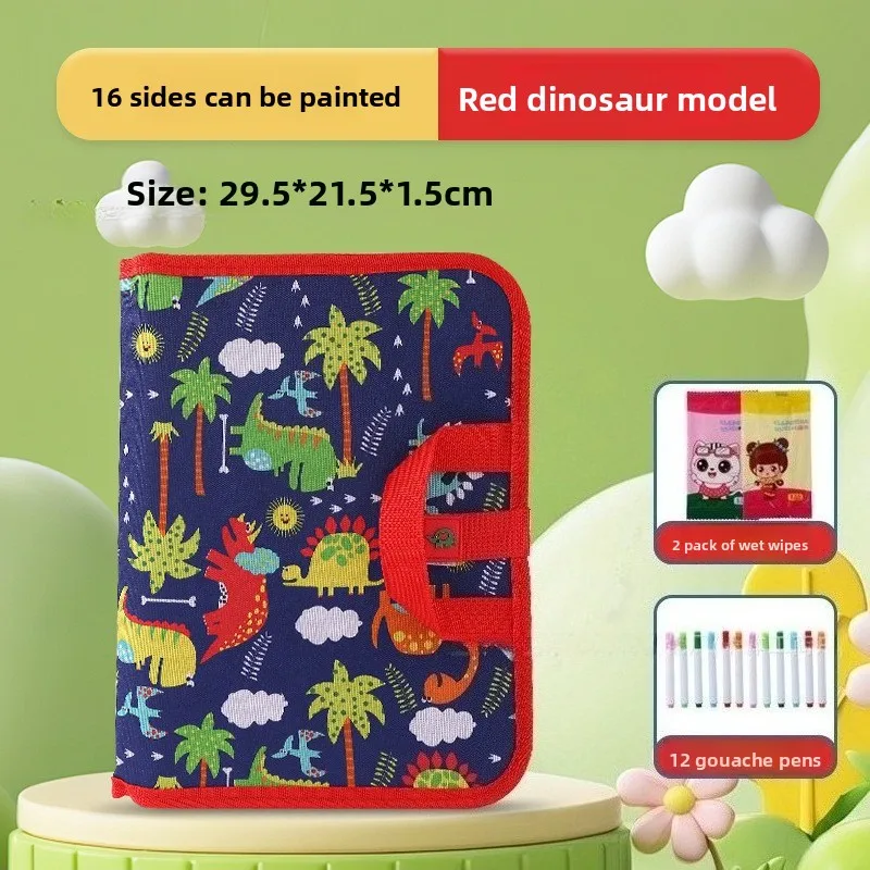 16 صفحة كتاب رسم منزلي سبورة صغيرة جرافيتي قابلة للمسح لوحة رسم للكتابة لوحة رسم تنوير محمولة #6