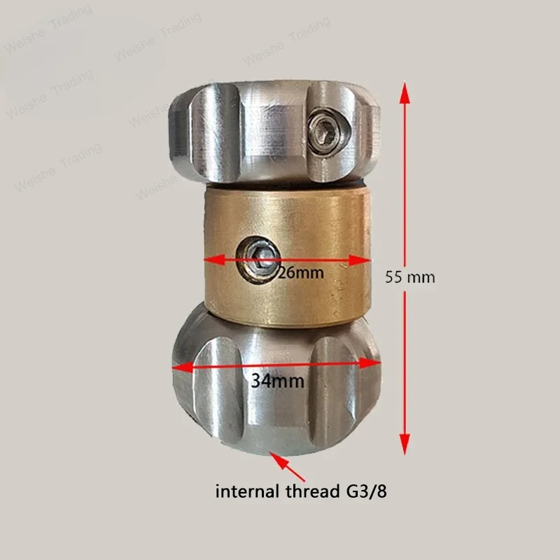 

G3/8 vibration nozzle 30L-40L High Pressure jetter Sewer dredging Nozzle side 1 rear 3 pipe cleaning nozzle