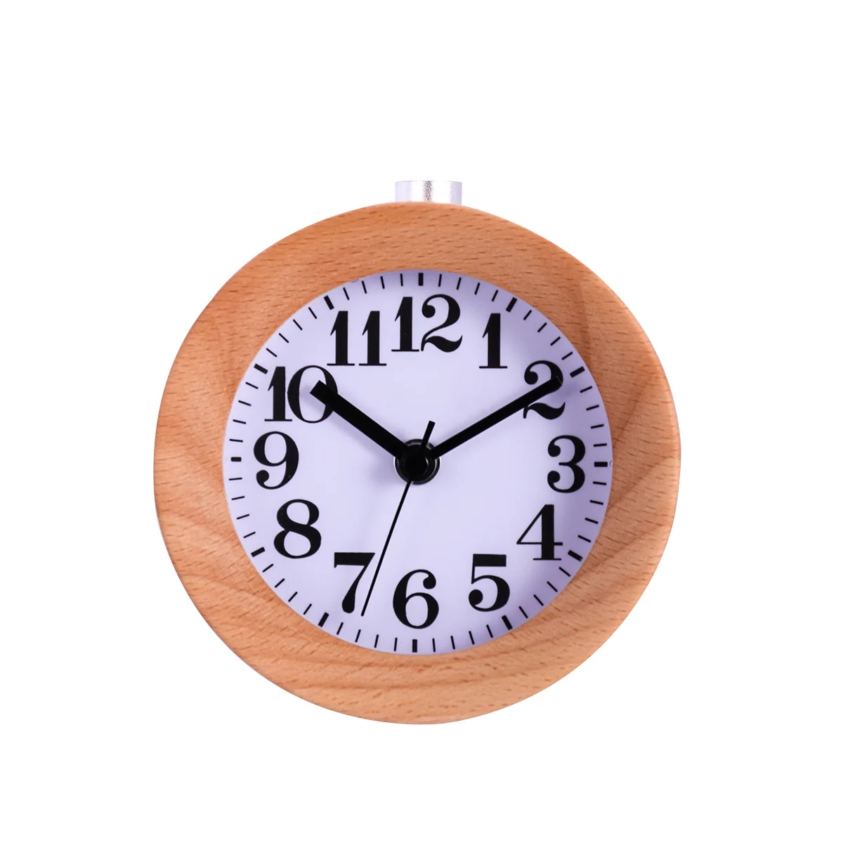 

Night Light Alarm Clock 9.5*4.7Cm Wood Color Silent Wooden Desk Clock For Office Bedroom Travel Mute Alarm Display In Dark