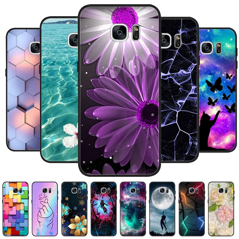 Para samsung galaxy s7 borda caso de luxo gato mármore macio silicone tpu capa do telefone para samsung galaxy s6 s7 s 7 borda capa traseira saco