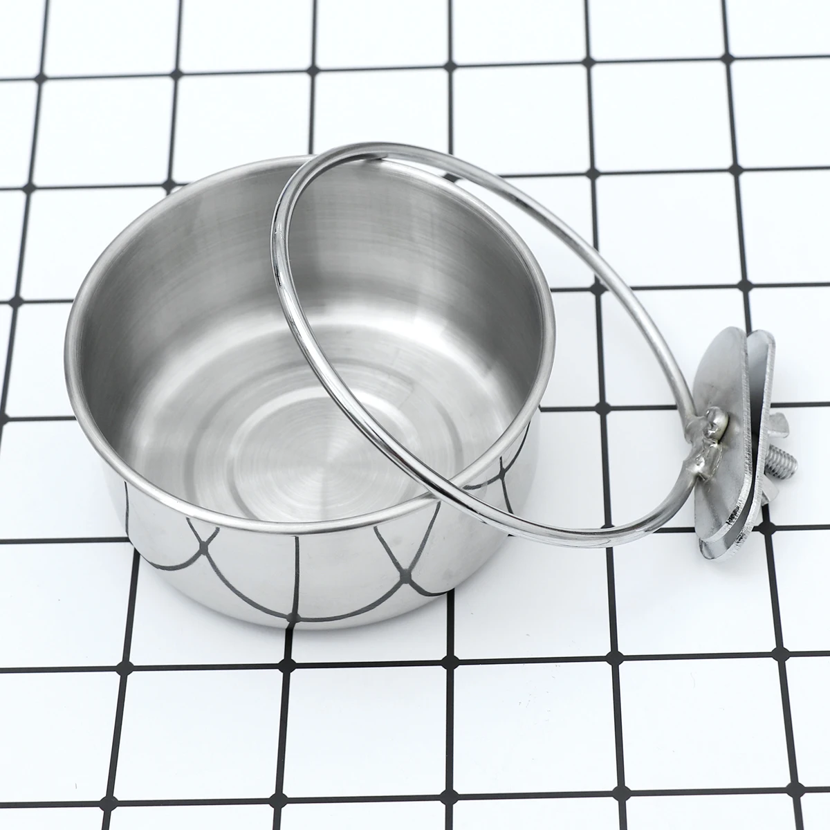 

Stainless Steel Pet Food Water Bowl Hanging Cage Supplies Durable Dishwasher Safe Easy Use Parrot Feeding Bird Cup Coop