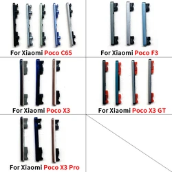 NEW Replacement Volume Power Button Side Key For Xiaomi Poco F3 X3 GT X3 X3 Pro C65 Power Volume Side Button Keys Repair Parts