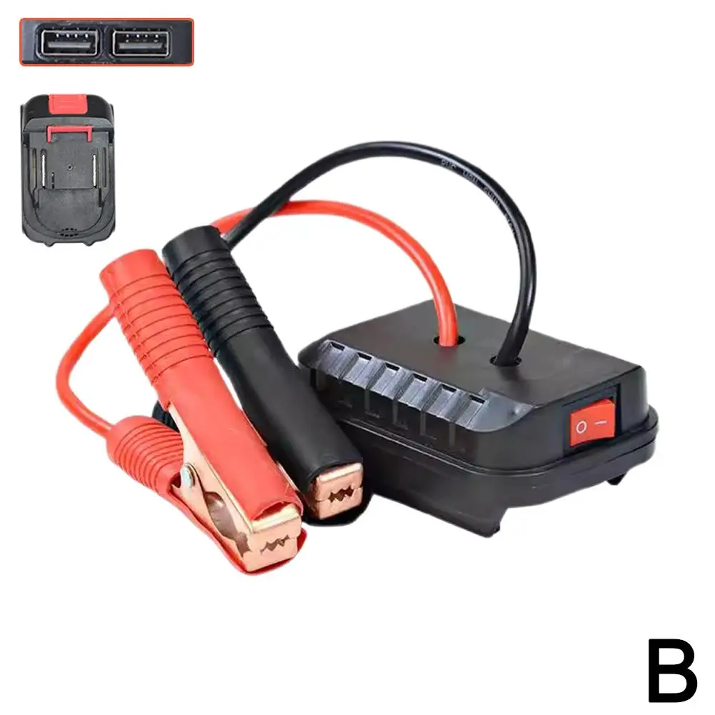 Igniter Jump Starter สําหรับ Makita แบตเตอรี่ลิเธียม Booster Cable Adapter ฉุกเฉิน Power Converter พร้อมคลิปรถฉุกเฉิน Sta H6N5