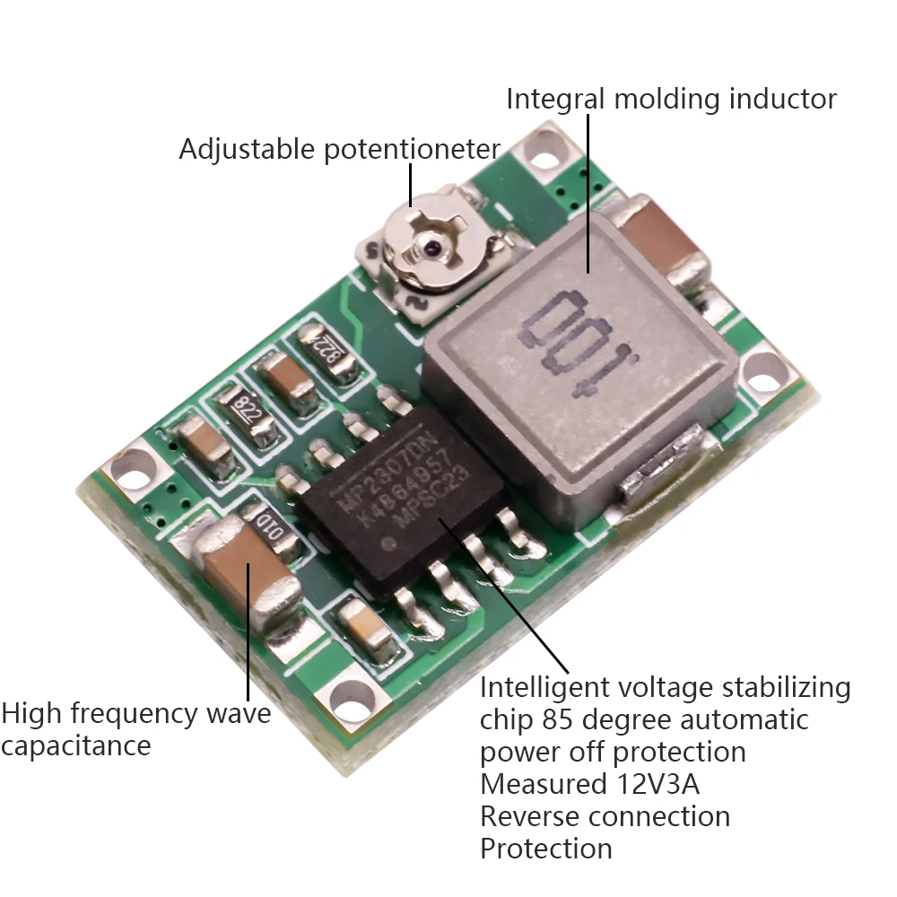 Mini360 RC Airplane Module Mini 360 DC Buck Converter 2A Step Down Module 4.75V-23V to 1V-17V 17x11x3.8mm New LM2596