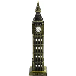 3D Metal Big Model Clock Statue Decorative Architectural Sculpture Home Decoration Figurines Miniatures Building nament