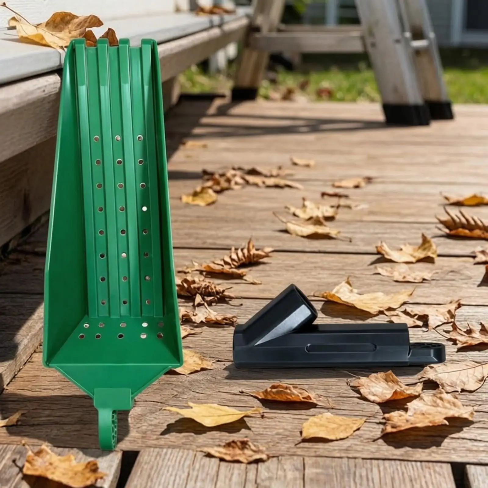 Perforated Gutter Scoop with Universal Joint Lightweight Gutter-Cleaning Scoop with Adjustable Handle Pivoting Slim Profile