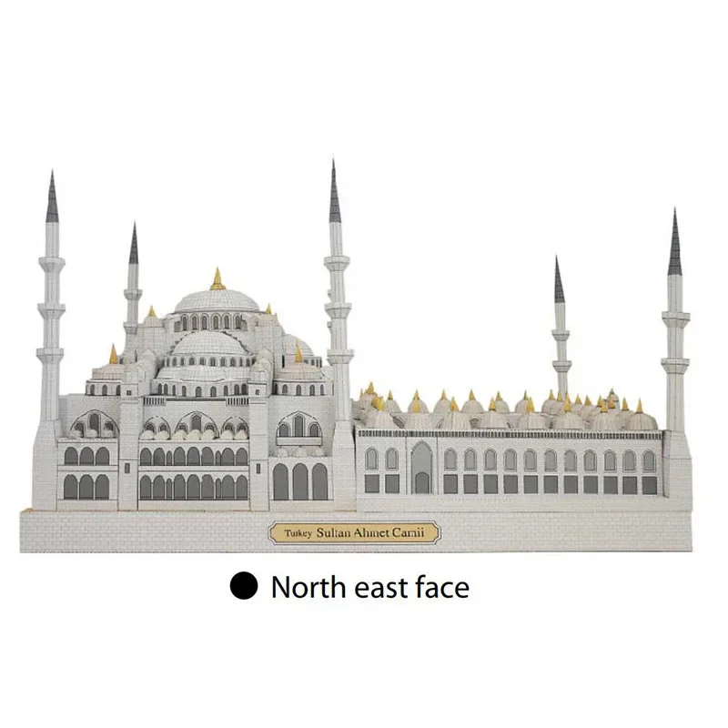 Blue Mosque Sudan 3D Paper Model DIY Building Educational Parent-Child Manual Folding Toy