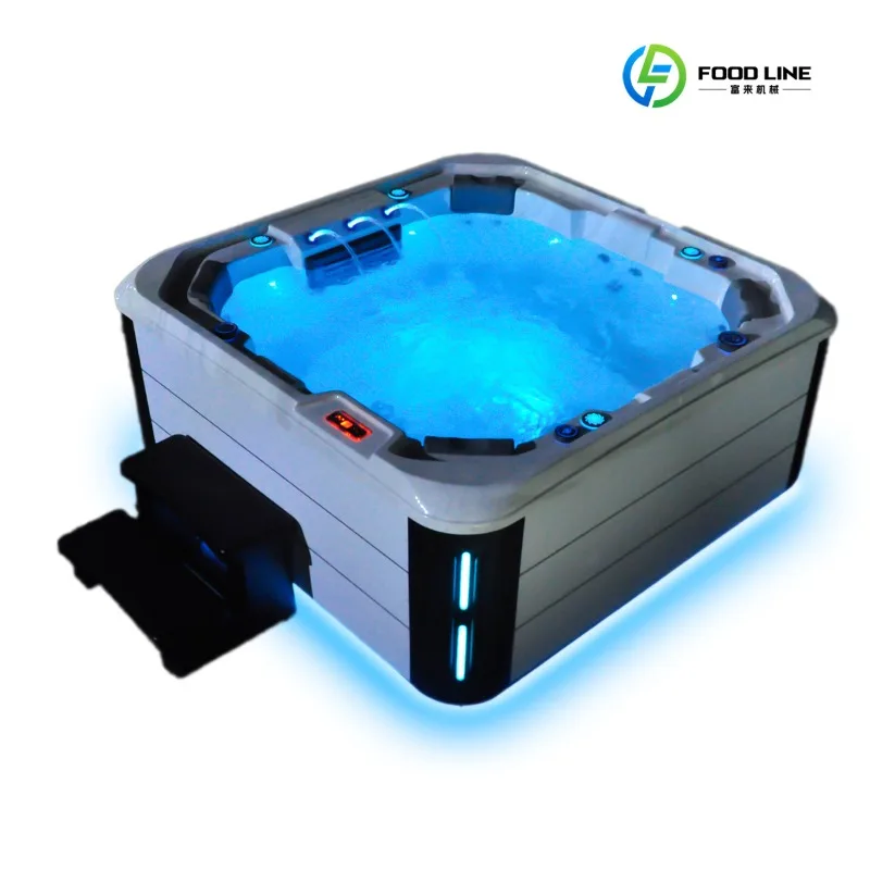 2026 New FL Customized Freestanding Acrylic Modern Rectangle Swimming Pool Whirlpool Massage Large Outdoor Swim Spa