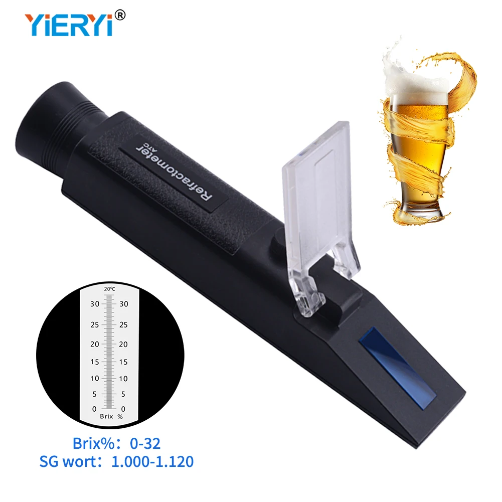 5 in 1 Freezing Point Refractometer ATC Car Battery Fluid Antifreeze Tester Urea Propylene Glycol Ethylene Detergent Measuring