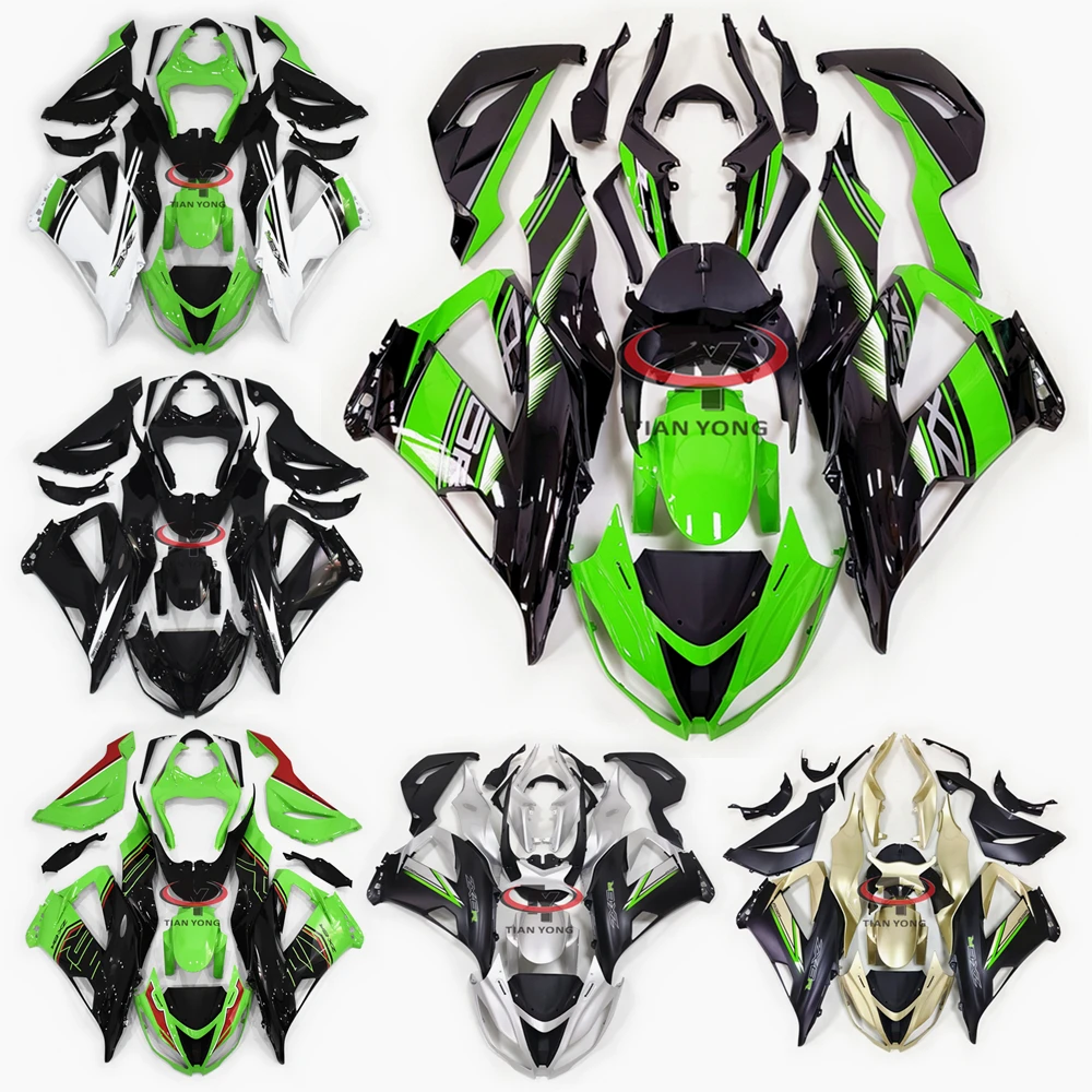 Motorcycle Full Fairing Kit For ZX6R 2013 2014 2015 2016 2017 2018 Cowling Bodywork Multiple collections of glossy green prints