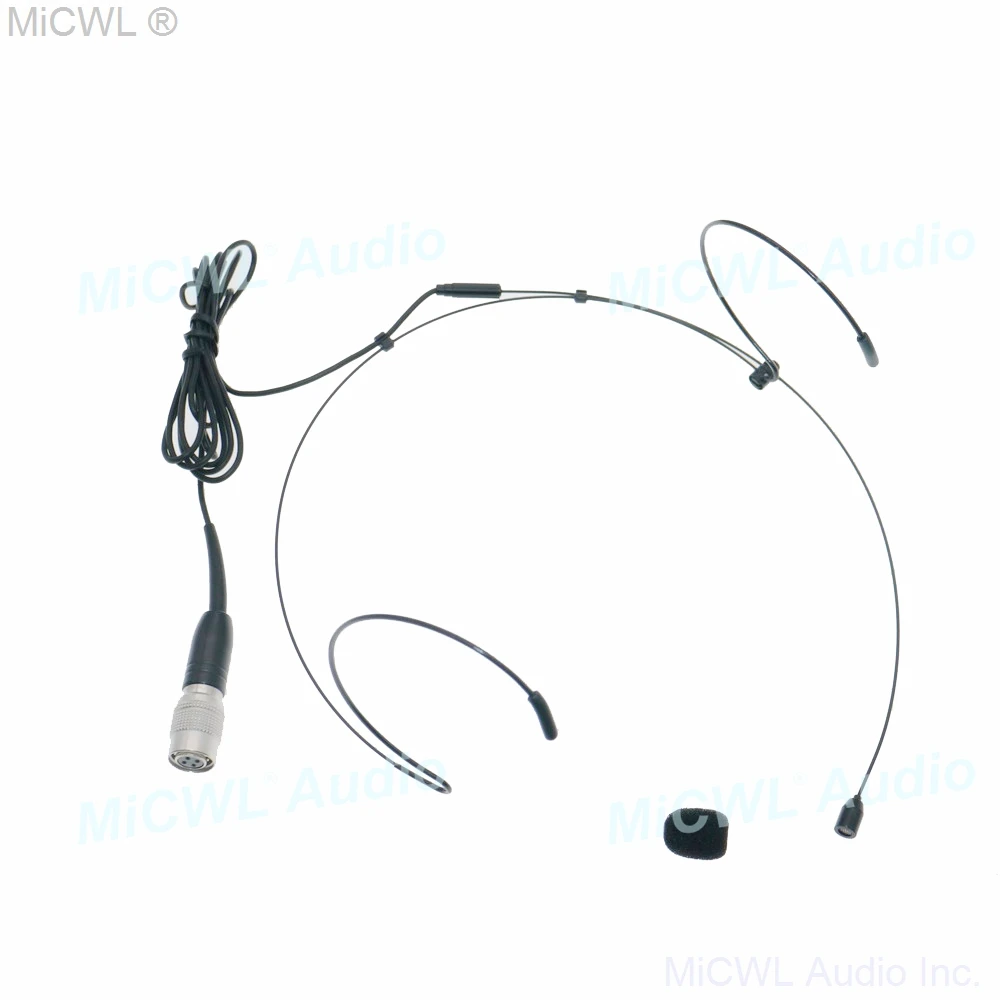 Black Head Wear Headset Microphone For Audio Technica ATW Series Wireless Hirose 4Pin AT4 Top Quality