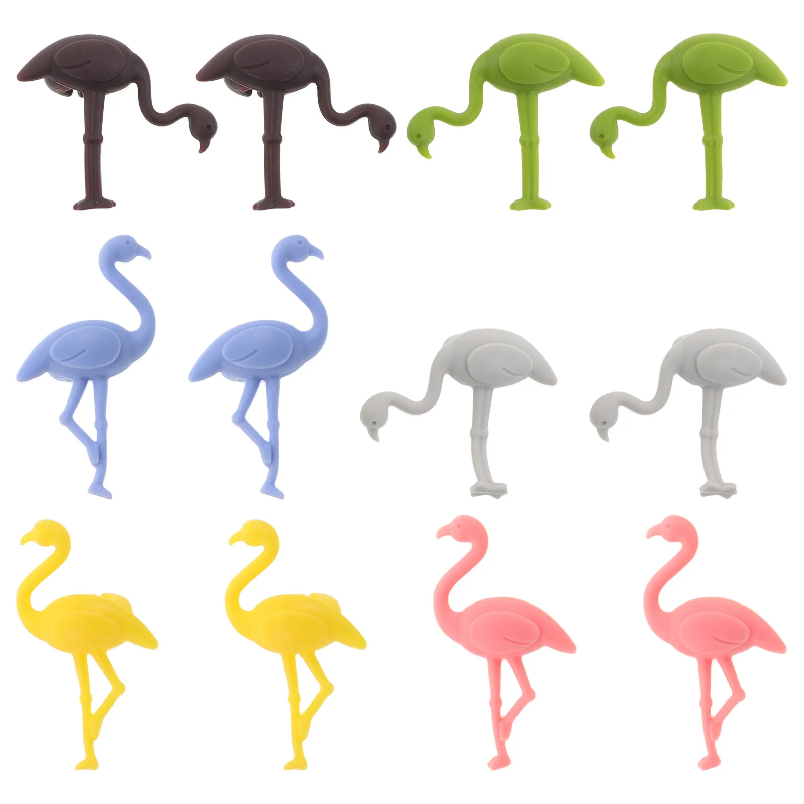 12Pcs Silicone Wine Glass Markers Flamingo Design Reusable Drink Tags for Weddings Beach Holidays Bachelorette Favors Tropical