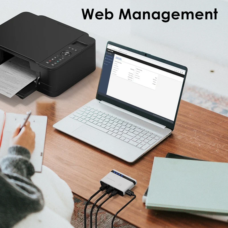 USB 2.0 LRP Print Server Share A LAN Ethernet Networking Printers USB HUB 100Mbps Network Print Server EU PLUG