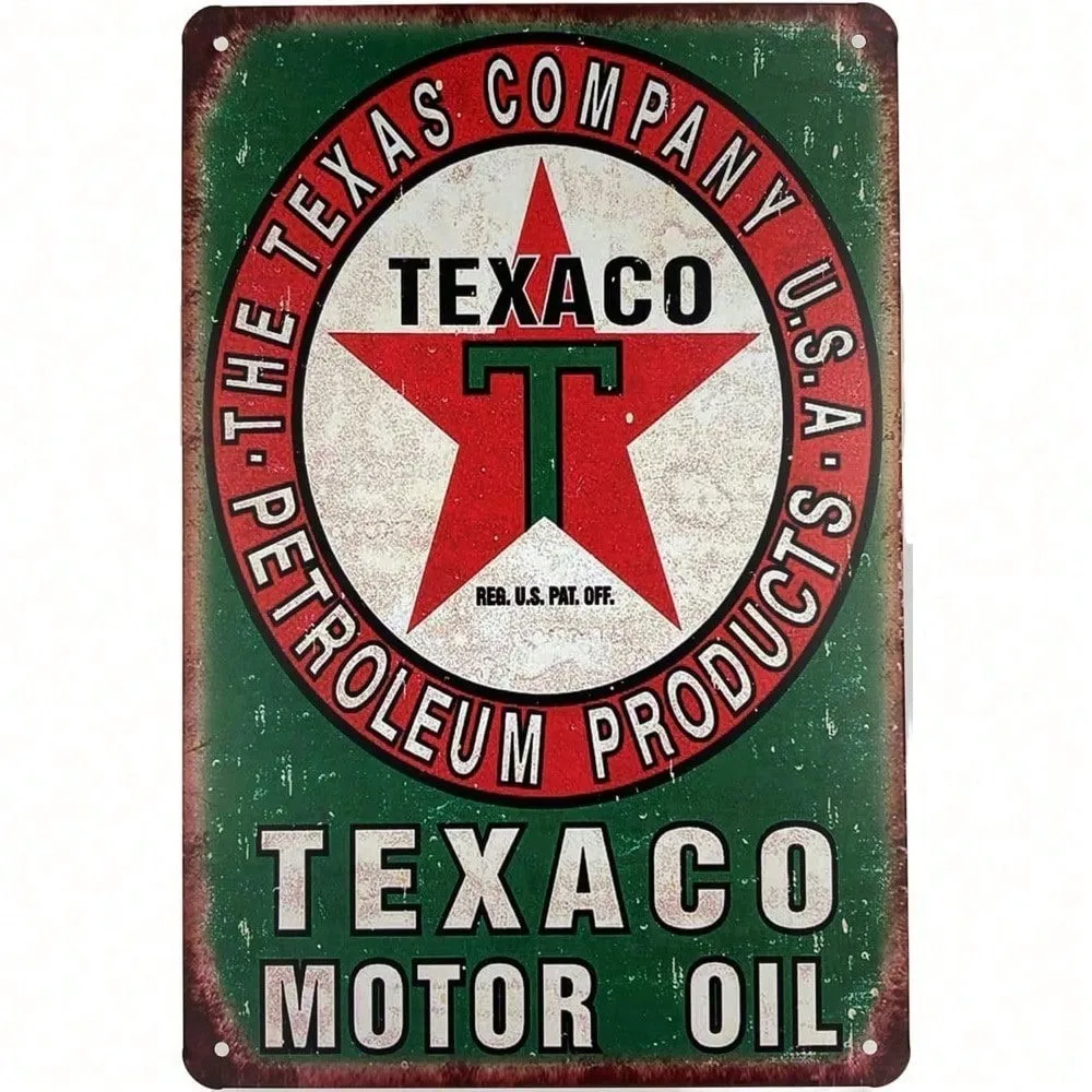 

Vintage Gas Station Metal Tin Sign Retro Motor Oil Poster Wall Art Man Cave Garage Decor 8x12 Inch