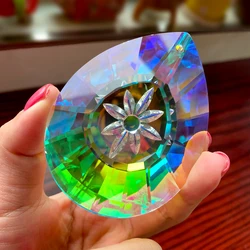 76mm Crystal Window Hanging Flower Prism Suncatcher Glass Drop Pendant Rainbow Make Prism Ornament DIY Home Wedding Garden Decor