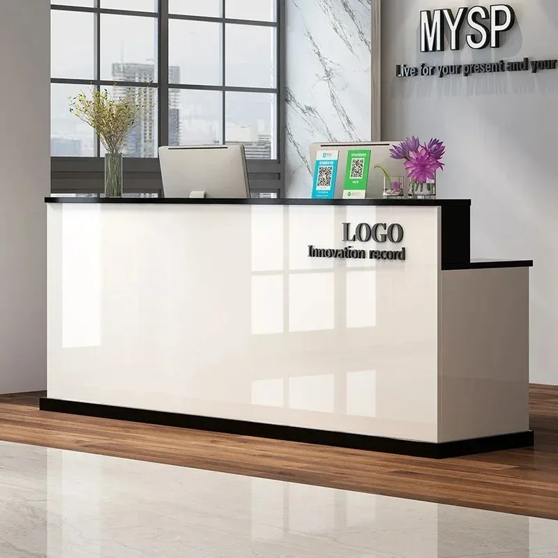 

Simple Luxury Reception Desks Beauty Office Checkout Creative Chinese Save Space Reception Desks Cheap Bureau Salon Furniture