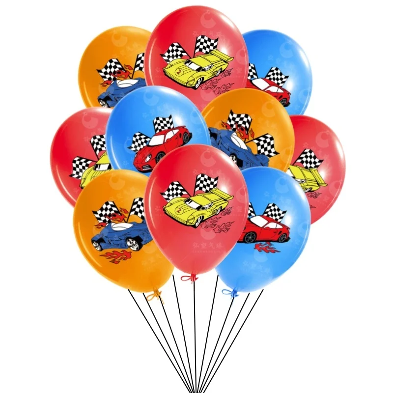 10/30pcs 12inch Hot Wheels Balloons Set Flamme Cars Latex Balloons Kids Birthday Party Decor Air Globos Baby Shower Toy Gift