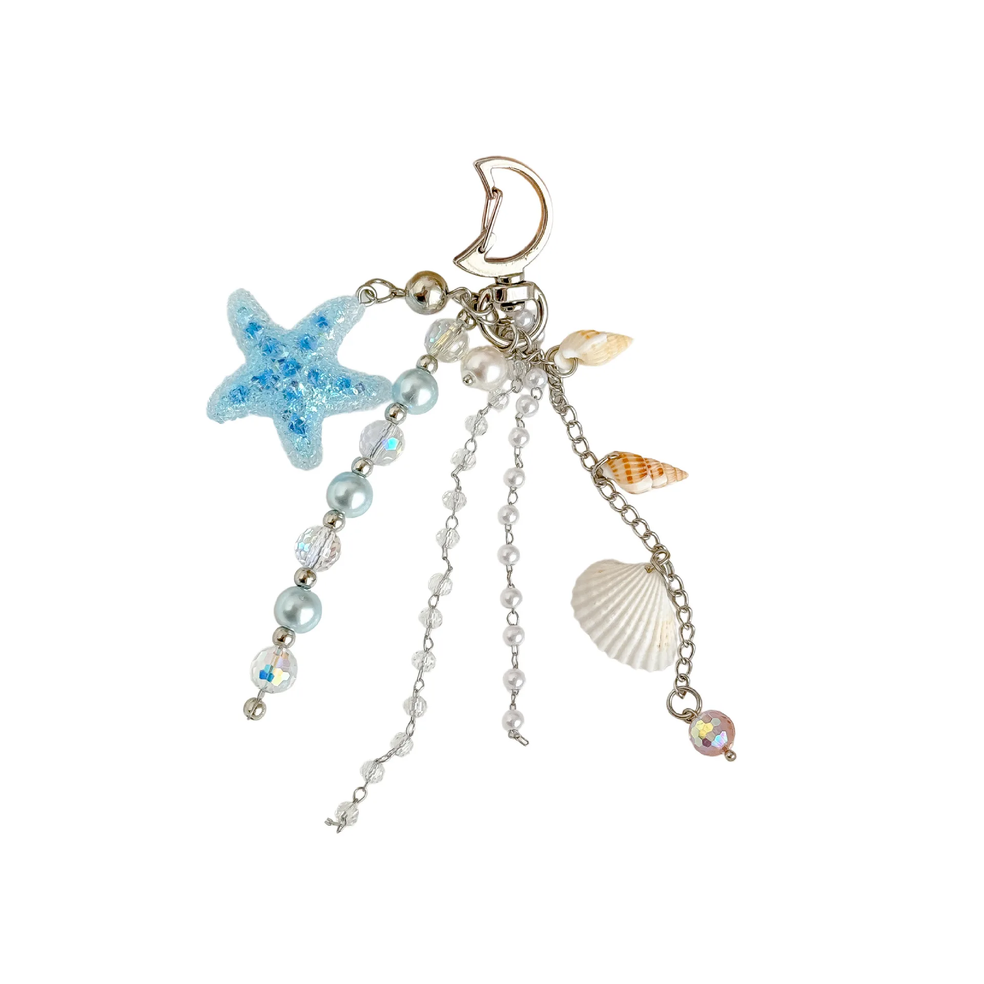 Hand Beaded Key Chain Multi Purpose Mermaid Tail Pendant Bag Pendant Healing Key Chain Charm For Car Keys Bags Suitcase
