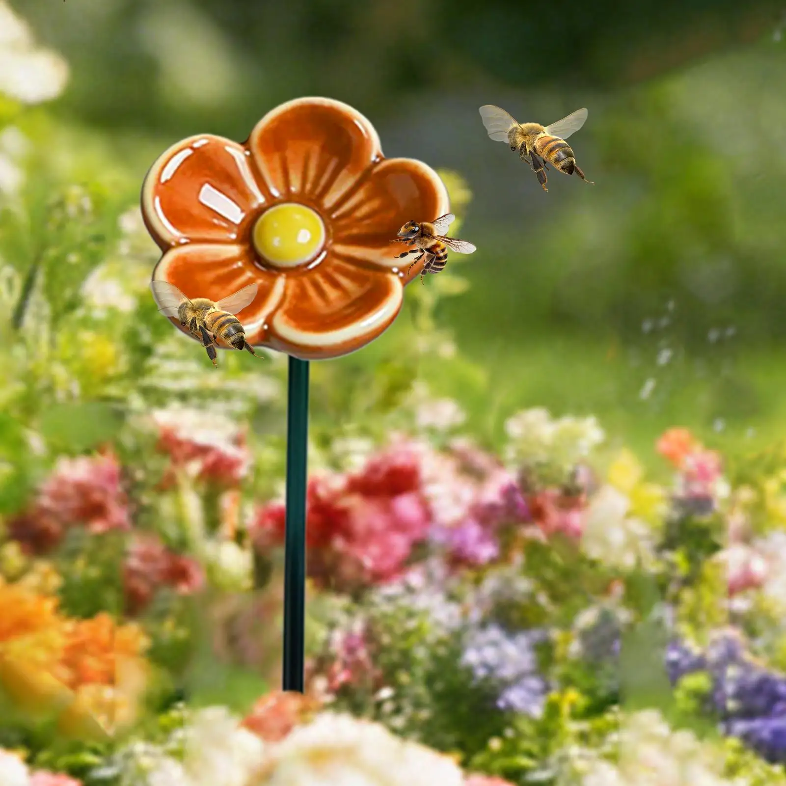 Bee Watering Station Weatherproof Waterer Bee Butterfly Feeder for Backyard Terrace Patio Porch Deck Balcony Farm Outdoor