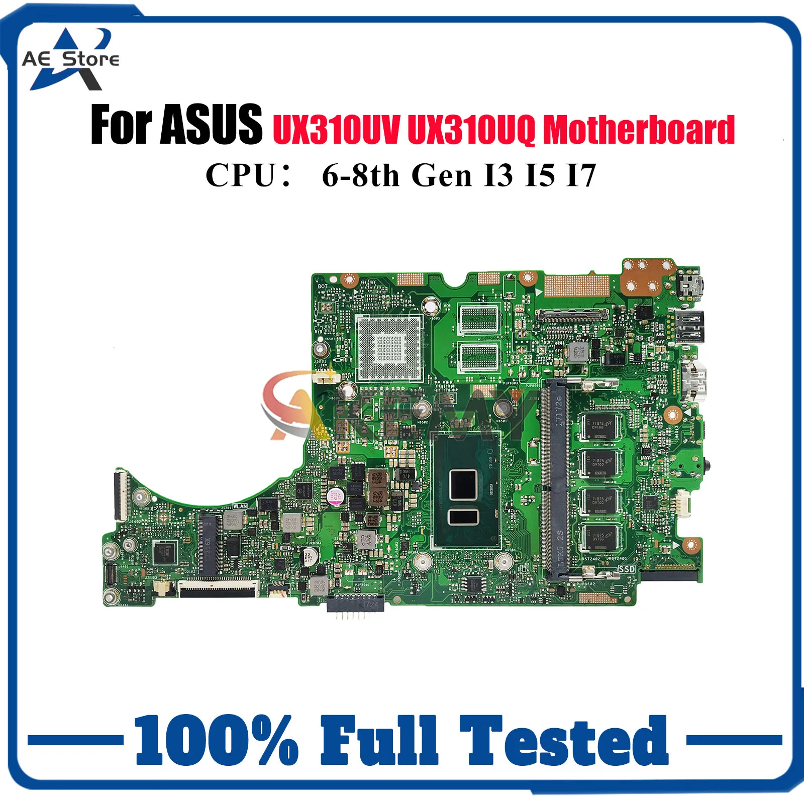 

UX310UA Материнская плата для ноутбука ASUS UX310UAK U3000U UX310UQR UX310UV RX310U UX310UFR UX310UQ UX310UQK Материнская плата с процессором I3 I5 I7