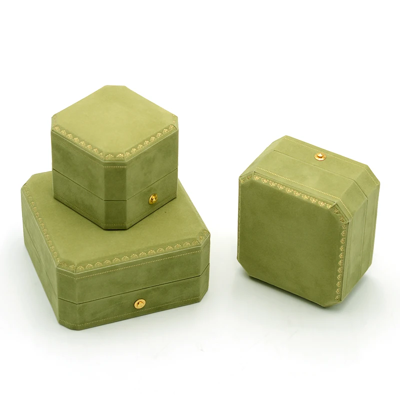 Green Ring Holder Jewelry Storage Case Pendant Box Accessories Necklace Bracelet Bangle Packaging