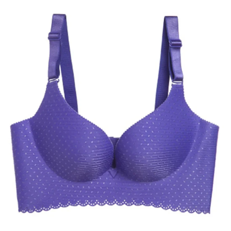 

Plus Size Seamless Bra 70ABC-90C Cup Wireless 3/4 Cup Bra Women Oversized Thin Cup Wire Free Blue Pink