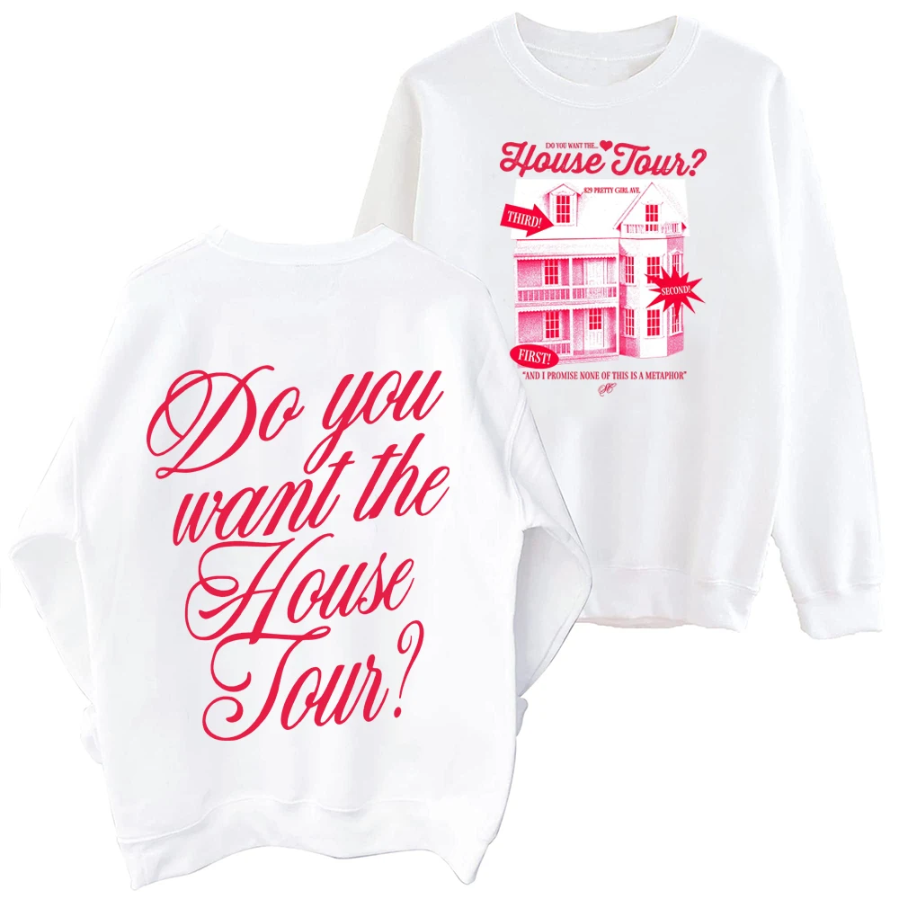 سويت شيرت سابرينا كاربنتر هل تريد جولة البيت هاراجوكو بياقة دائرية وأكمام طويلة وغطاء للرأس كبير الحجم #2