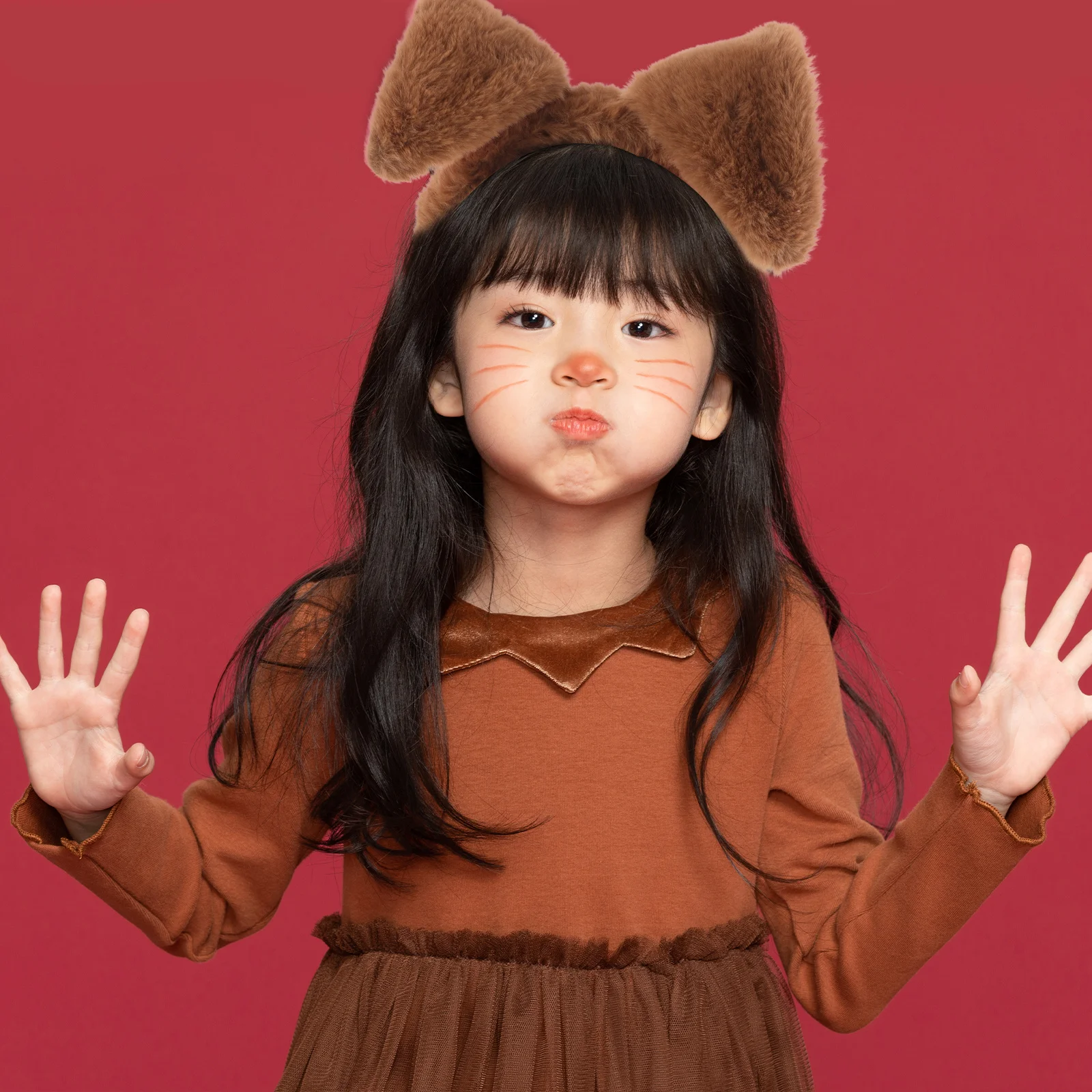 

2pcs Dog Ears Headband Puppy Costume Party Cartoon Animal Headdress Halloween Cosplay Furry Ear Hair Hoops Kids Pet Wear