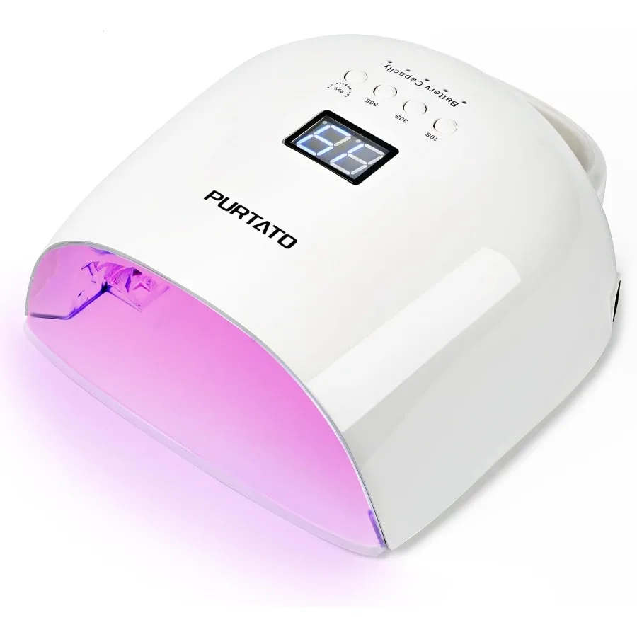 Professionele oplaadbare UV LED-nagellamp met 4 timerinstellingen en 18000 mAh lange batterijduur nageldroger JC22 wit