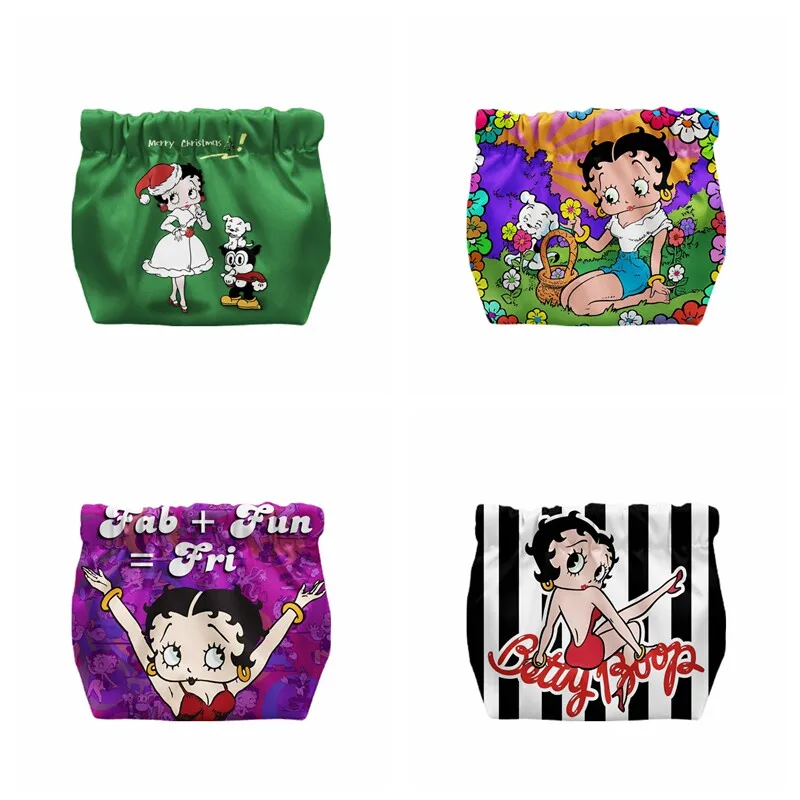 Bolsa de Almacenamiento para Muñecas Kawai Betty Boop, Bolsa de Maquillaje, Monedero Portátil para Llaves y Lápiz Labial, Regalo de Cumpleaños, Regalo de Navidad