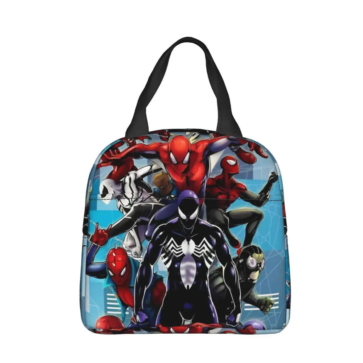 Spider Spiderman Spiderverse Superhero Insulated Lunch Bag Cooler Bag Meal Container Large Tote Lunch Food Bag College Travel