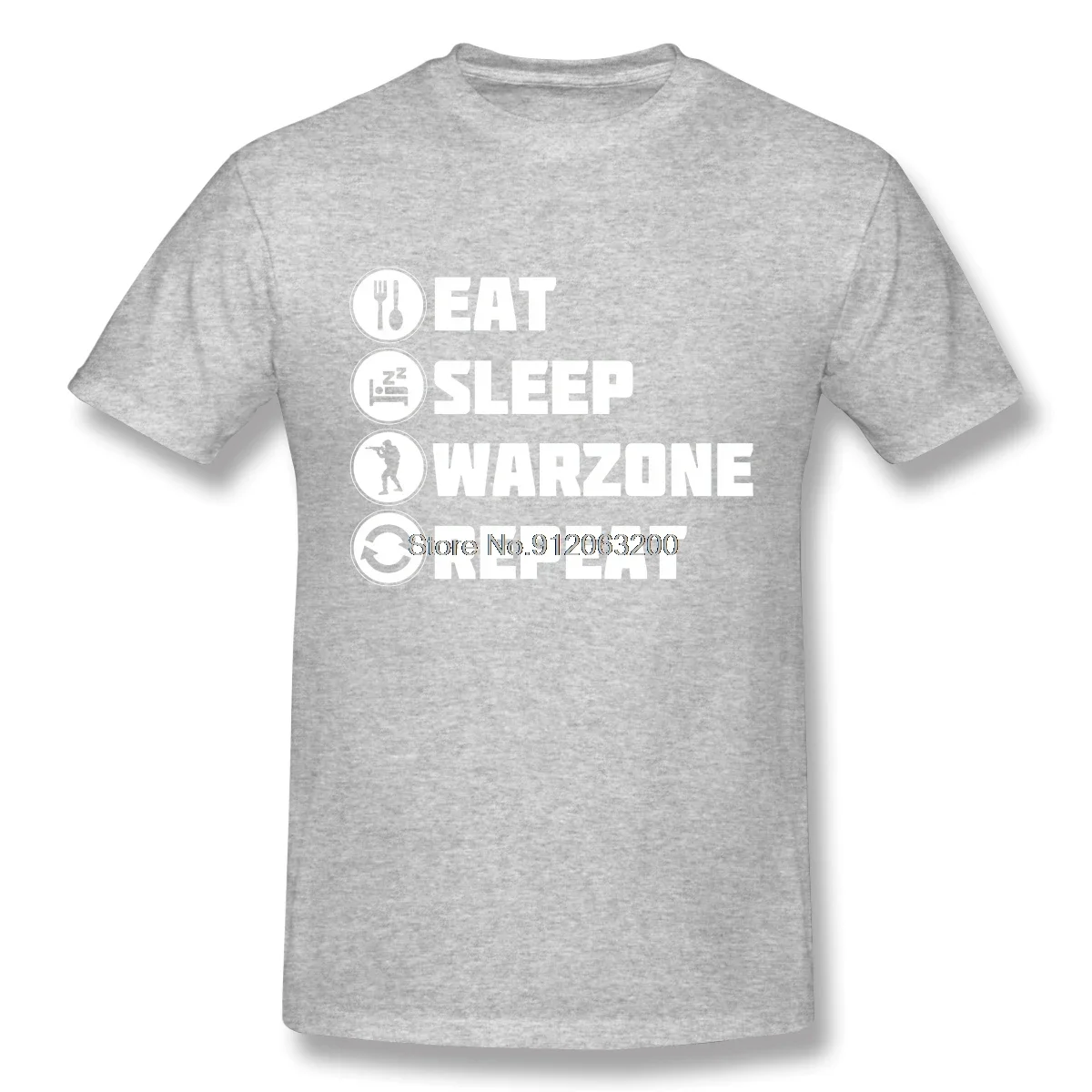 CaII Of Doty Eat Sleep Warzone Repeat Tshirt Man T Shirt Shirts Cotton Summer Tops Tshirts Short Sleeves Tees T-Shirt Woman