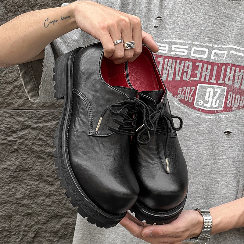 

Size 38-46 Classic Men Derby Shoes British Men Casual Comfortable Versatile High-purity Color High-end Leather Shoes Men