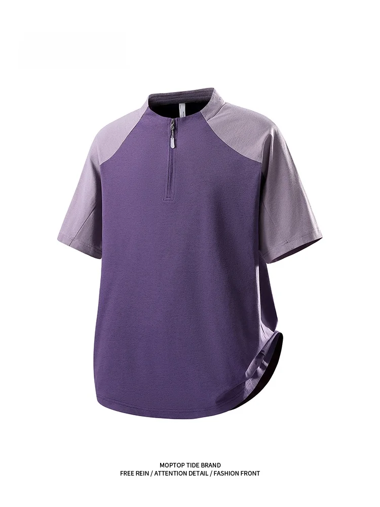 

MMOPTOP Американская повседневная футболка с коротким рукавом для мужчин, быстросохнущая, для активного отдыха, свободного кроя, с круглым вырезом, весна-лето