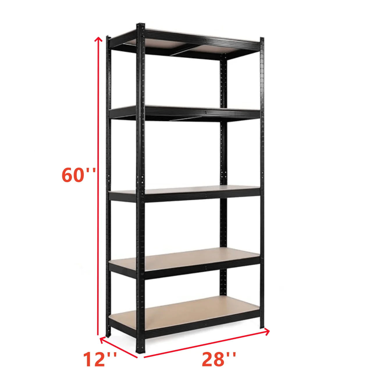 وحدة رفوف شبكية معدنية قابلة للتعديل من 5 طبقات شديدة التحمل - سعة تحميل 2000 رطل - منظم للمخزن والمرآب والمطبخ - 35.43 بوصة عرض