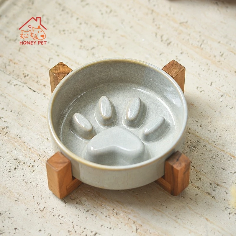 Imagem -04 - Forno Transformação Cerâmica Pet Cat Bowl Dog Bowl Cachorro de Tamanho Médio Slow Food Bowl Anti Asfixia Food Bowl Anti Cupimento