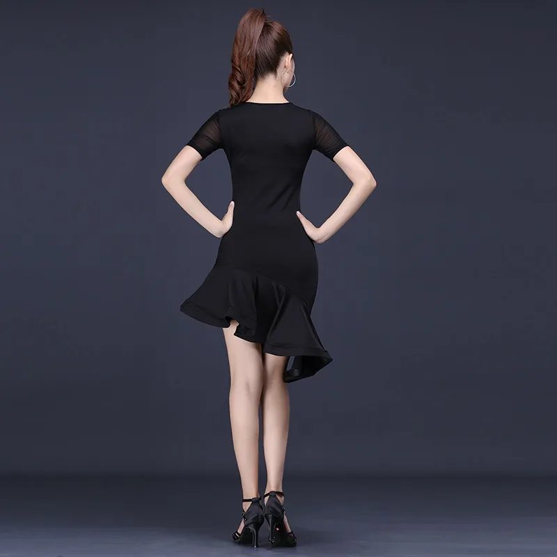 New Fashionable Classic Latin Dress Female Adult New Training Dress 2024 Summer Short Sleeve Performance Dance Dress